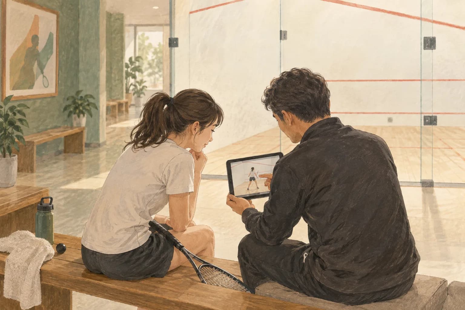 サーブの基礎の次の行動を描いたイラスト