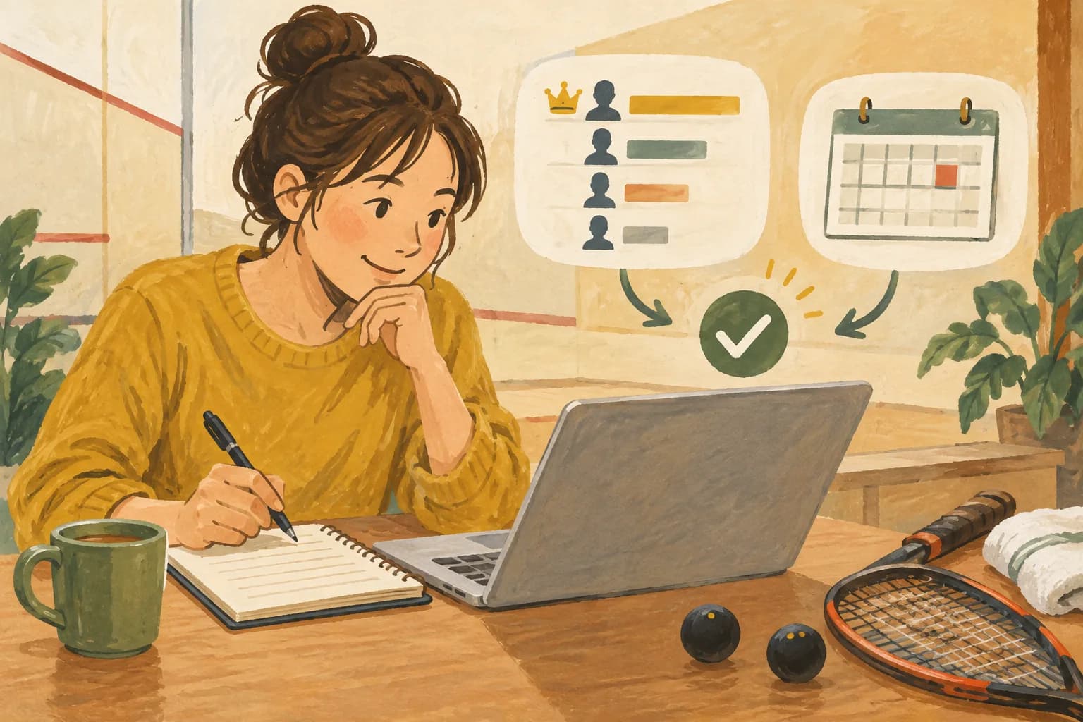 スカッシュランキングの見方:出典・確認先を表すイラスト